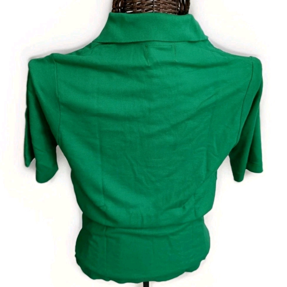 NWT Vintage Deadstock 80-90's Rare Izod Lacoste Crocodile Green Polo Shirt M - Picture 4 of 6
